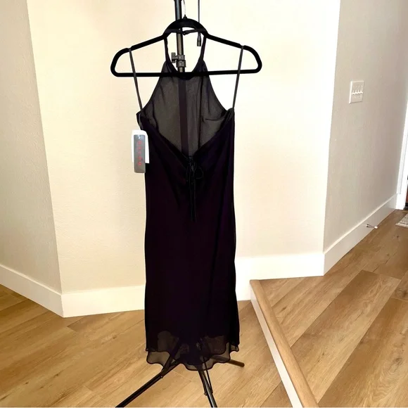 Ralph Lauren Black Sheer Halter Midi Formal Cocktail Dress - Medium - Picture 2 of 13